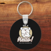 Hello from the Barked Side - Cute Dog Design キーホルダー (裏面)