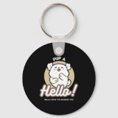 Hello from the Barked Side - Cute Dog Design キーホルダー (裏面)