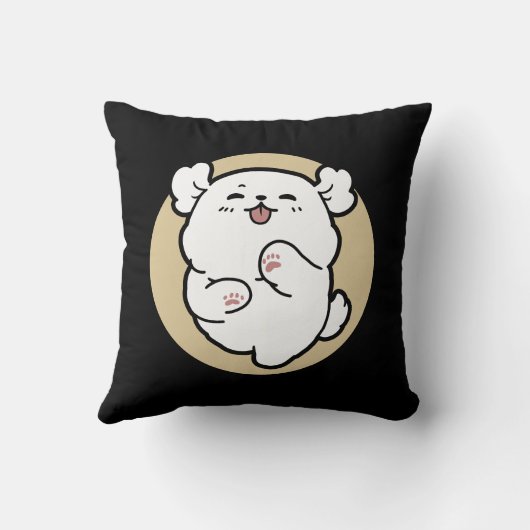 Hello from the Barked Side - Cute Dog Design クッション (裏面)