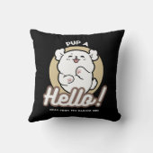 Hello from the Barked Side - Cute Dog Design クッション (裏面)