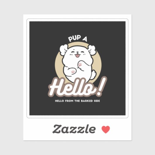 Hello from the Barked Side - Cute Dog Design シール (シート)