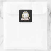 Hello from the Barked Side - Cute Dog Design スクエアシール (バッグ)