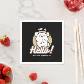 Hello from the Barked Side - Cute Dog Design スタンダードカクテルナプキン (インサイチュ)