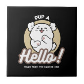 Hello from the Barked Side - Cute Dog Design タイル (正面)