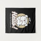 Hello from the Barked Side - Cute Dog Design タペストリー (正面(横))