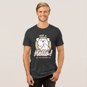 Hello from the Barked Side - Cute Dog Design トライブレンドTシャツ (正面全面)