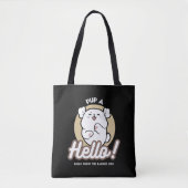 Hello from the Barked Side - Cute Dog Design トートバッグ (正面)
