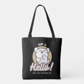 Hello from the Barked Side - Cute Dog Design トートバッグ (裏面)