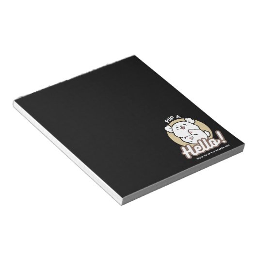 Hello from the Barked Side - Cute Dog Design ノートパッド (アングル)