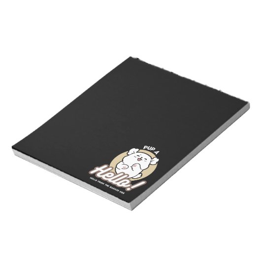 Hello from the Barked Side - Cute Dog Design ノートパッド (回転)