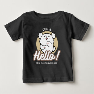 Hello from the Barked Side - Cute Dog Design ベビーTシャツ