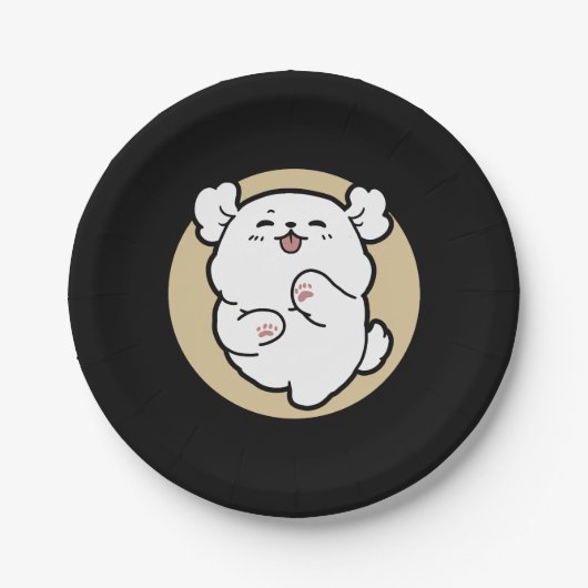 Hello from the Barked Side - Cute Dog Design ペーパープレート (正面)