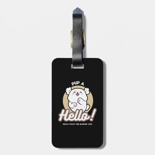 Hello from the Barked Side - Cute Dog Design ラゲッジタグ (裏面縦)