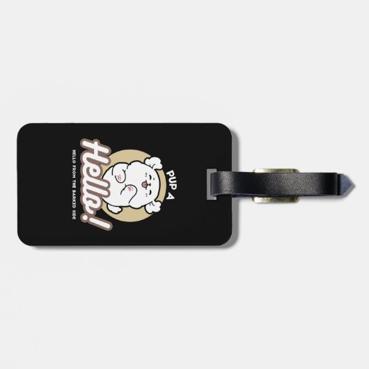 Hello from the Barked Side - Cute Dog Design ラゲッジタグ (裏面横)