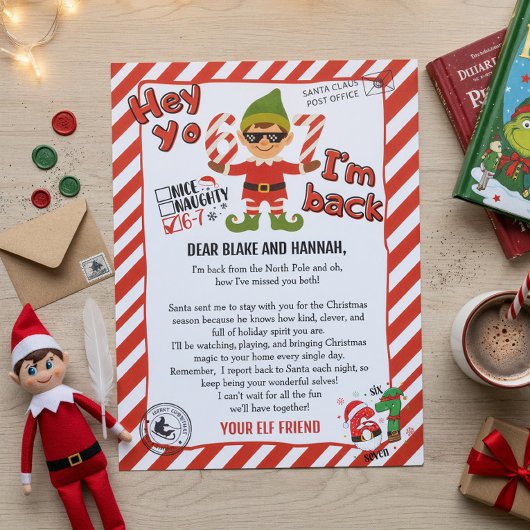 Hello from your Elf, Christmas Elf Arrival letter 招待状