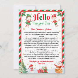 Hello From Your Elves Christmas Arrival Letter  招待状