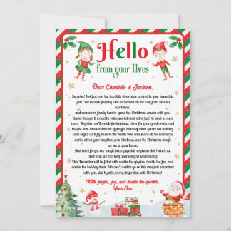 Hello From Your Elves Christmas Arrival Letter  招待状