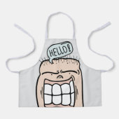 Hello funny cartoon smiling cute kids  エプロン (正面)