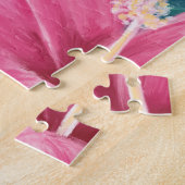 Hello Girl Beach Beauty Tropical Palm & Flamingo ジグソーパズル (側面)