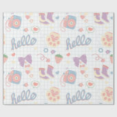 Hello! Girl things pattern ラッピングペーパー (フラット)