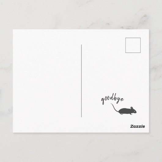 Hello & Goodbye猫とネズミのかわいいおもしろい猫 ポストカード (裏面)