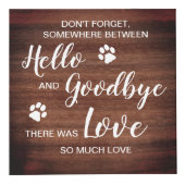 Hello Goodbye パーソナライズされた Dog Pet記念写真 フォトキューブ (右)