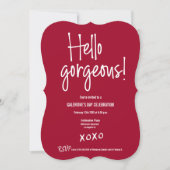 Hello gorgeous Galentine's Day xoxo Red custom 招待状 (正面)