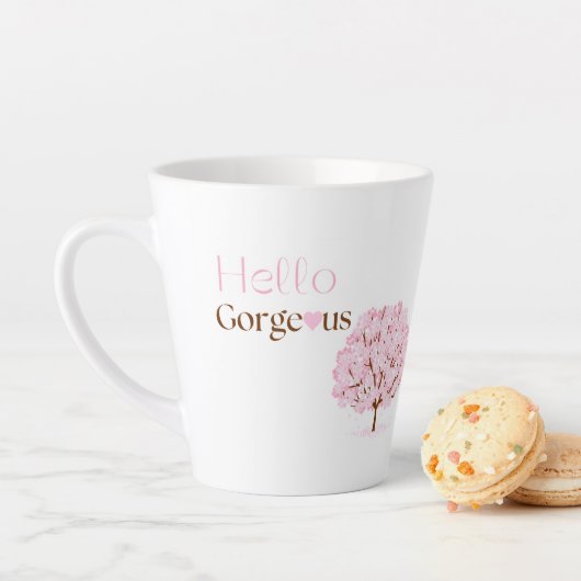 Hello Gorgeous, Pink Blossom Tree カフェラテマグ (インサイチュ)