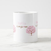Hello Gorgeous, Pink Blossom Tree ジャンボコーヒーマグカップ (正面)