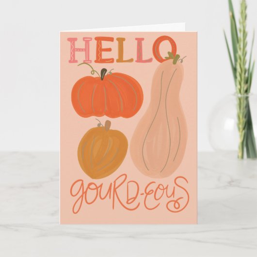 Hello Gourd-aous Thank You Folding Greeting Card カード (正面)