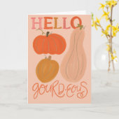 Hello Gourd-aous Thank You Folding Greeting Card カード (黄色い花)