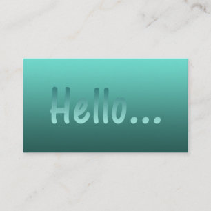 Hello Gradient Oneカラーティール(緑がかった色)とカスタム文字 名刺