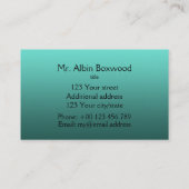 Hello Gradient Oneカラーティール（緑がかった色）とカスタム文字 名刺 (裏面)