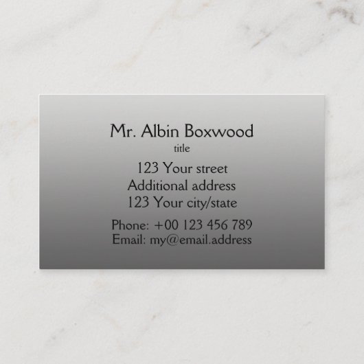 Hello Gradient One Color Silver (文字付き) 名刺 (裏面)