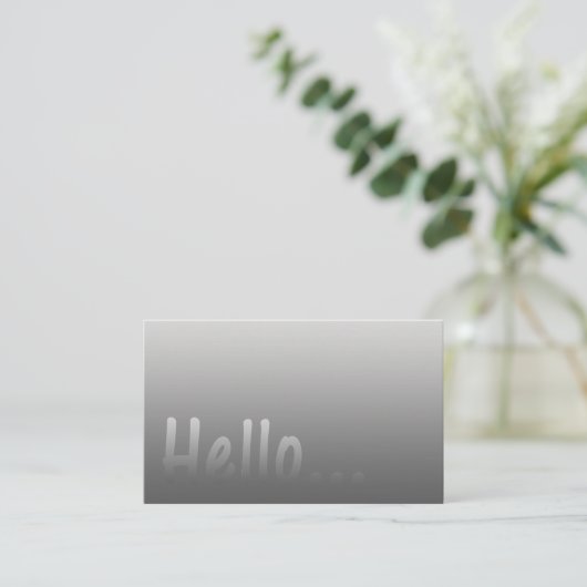 Hello Gradient One Color Silver (文字付き) 名刺 (スタンド正面)