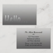 Hello Gradient One Color Silver (文字付き) 名刺 (正面/裏面)