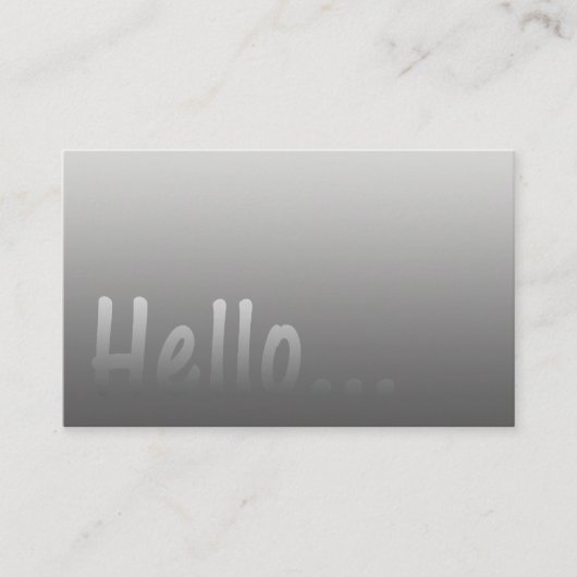 Hello Gradient One Color Silver (文字付き) 名刺 (正面)