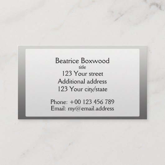 Hello Gradient One Color Silver (文字付き) 名刺 (裏面)