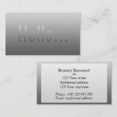 Hello Gradient One Color Silver (文字付き) 名刺 (正面/裏面)