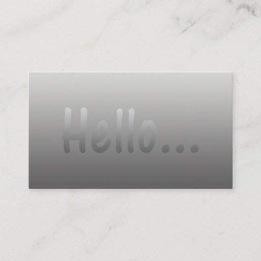Hello Gradient One Color Silver (文字付き) 名刺 (正面)