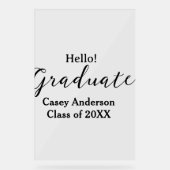 Hello graduate class of 20XX name congrats stylish アクリルサイン (正面)