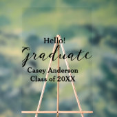 Hello graduate class of 20XX name congrats stylish アクリルサイン (ニュートラル)
