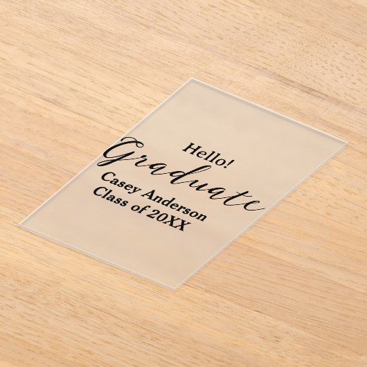 Hello graduate class of 20XX name congrats stylish アクリル招待状 (レイダウン)