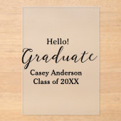 Hello graduate class of 20XX name congrats stylish アクリル招待状 (正面)