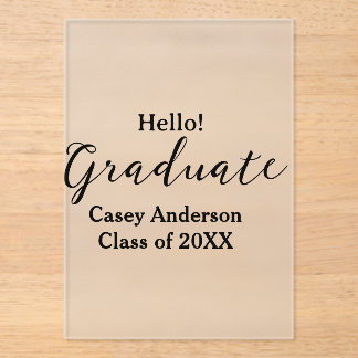 Hello graduate class of 20XX name congrats stylish アクリル招待状