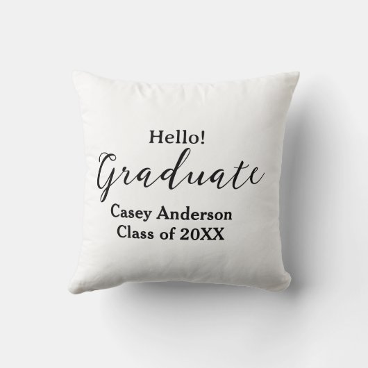 Hello graduate class of 20XX name congrats stylish クッション (裏面)
