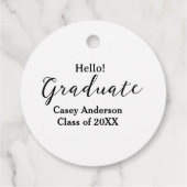 Hello graduate class of 20XX name congrats stylish フェイバータグ (裏面)
