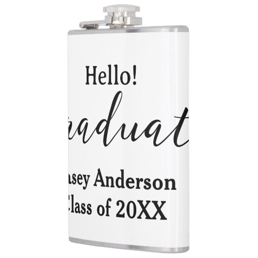 Hello graduate class of 20XX name congrats stylish フラスク (左)