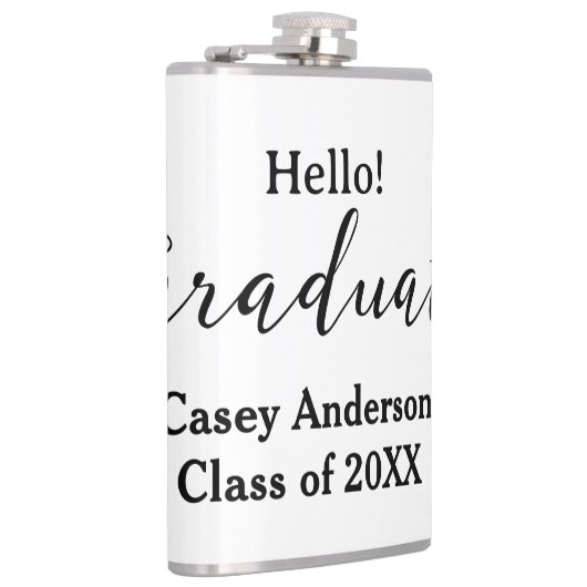 Hello graduate class of 20XX name congrats stylish フラスク (右)