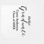 Hello graduate class of 20XX name congrats stylish フリースブランケット (正面(横))